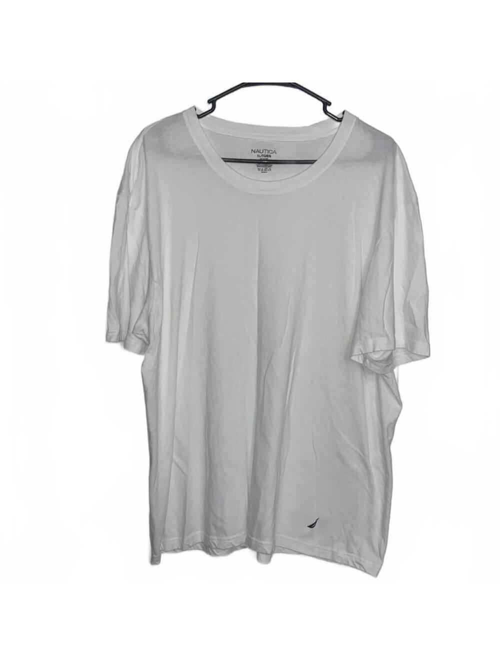 Nautica White Men’s Essential Tee XL Minimalist Casual Streetwear Cotton Top